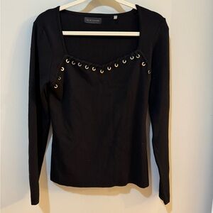 Elie Tahari Black Long Sleeve Top